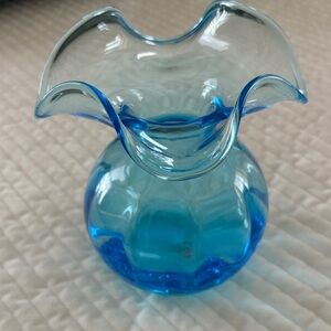 Vietri Ocean Blue Glass Vase